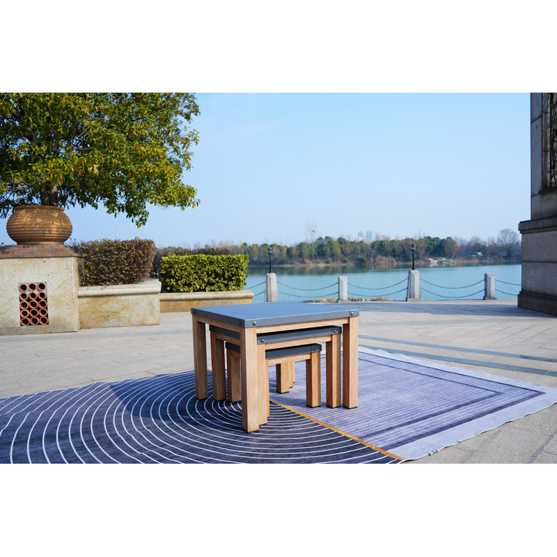 Square Metal Outdoor Coffee Table , 27.56'' in. W 27.56'' in. D