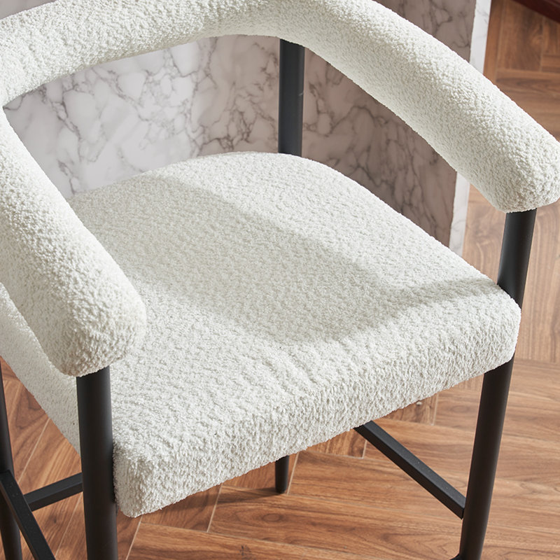 Ensemble de 2 tabourets de bar rembourrés Modern, Blanc