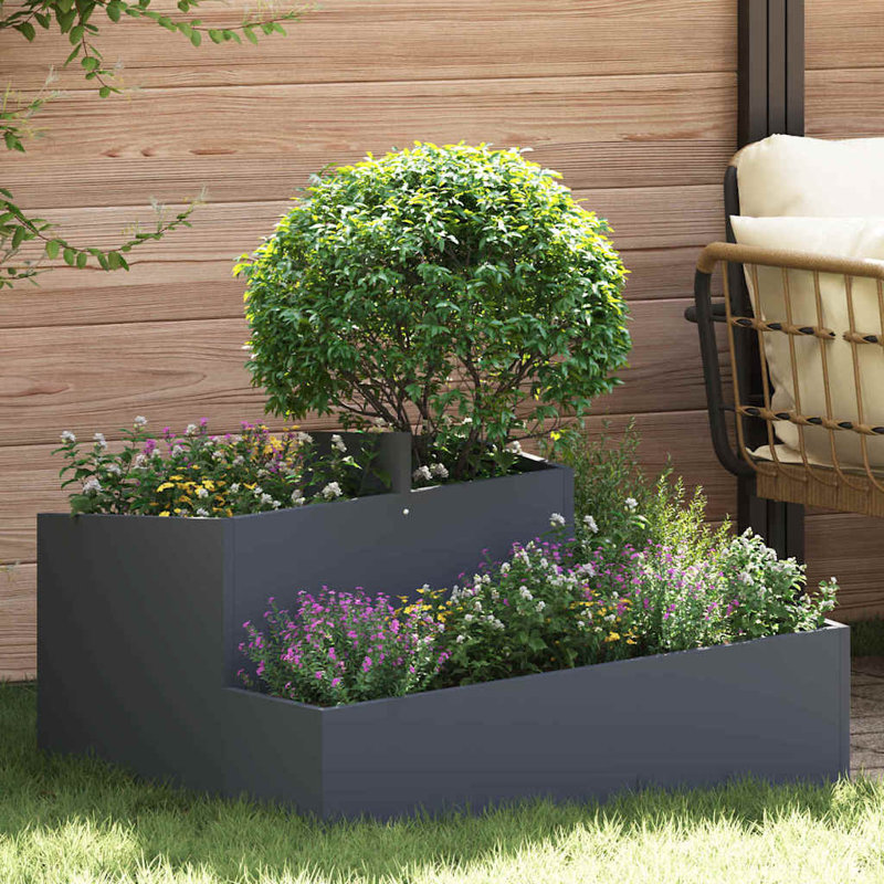 Garden Planter 80 X 80 X 50 Cm Cold-Rolled Steel, Anthracite