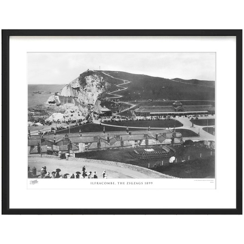 Ilfracombe, The Zigzags 1899 - Single Picture Frame Print, 28cm H x 36cm W x 2.3cm D