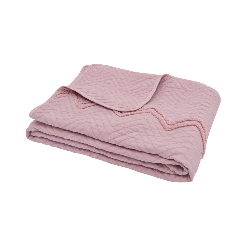 Bunia Polyester Solid Colour Bedspread, Blush