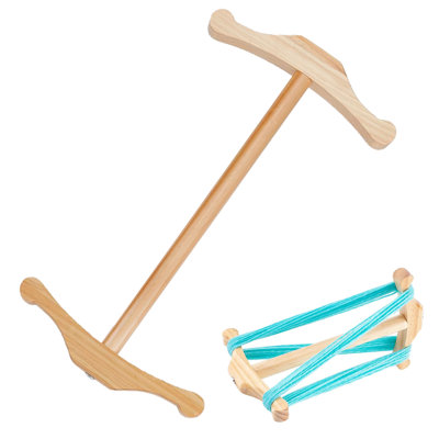 Niddy Noddy, Burlywood Wooden Spinning Tool,Handcrafted Yarn Winder for Yarn Spinning,Ply,Skein Making,Wool Winding,12.2x7.09x0.79inch