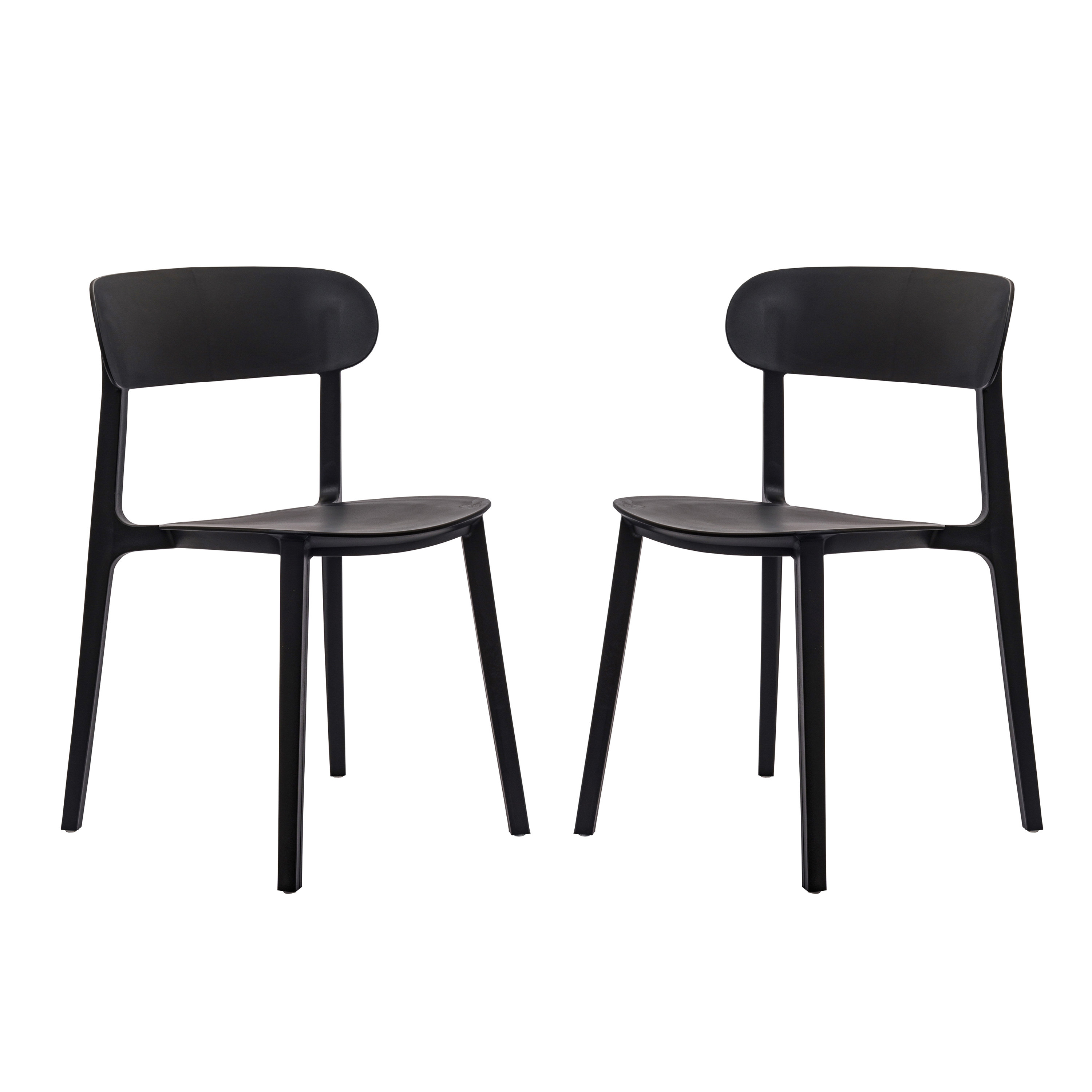 George Oliver Commercial All-Weather Resin Stack Chair With Contoured ...