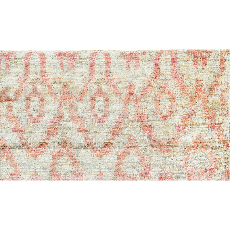 Hand-Knotted High-Quality Rust and Beige Area Rug