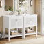 Meuble-lavabo simple 24 po avec plateau en céramique, meuble-lavabo autoportant avec cadre en bois massif et rangement pour porte-712126655-712126643-708021761