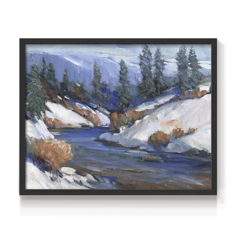 First Snow II -Framed Print - Restickable, 11" H x 14" W, Black