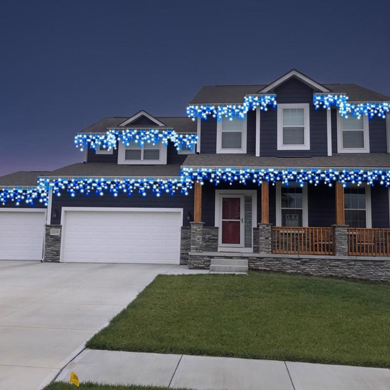 Lumières de Noël en forme de glaçon 100 carats DEL Céline T5, Bleu