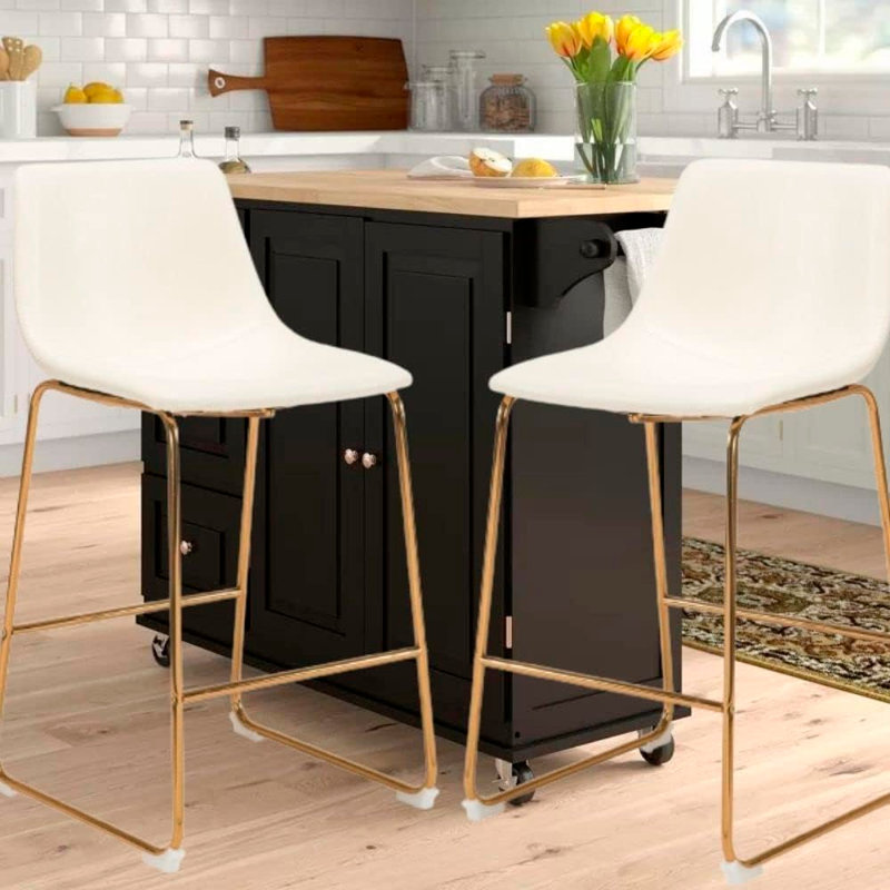 Tabouret de comptoir Aulbusson, 2, Blanc