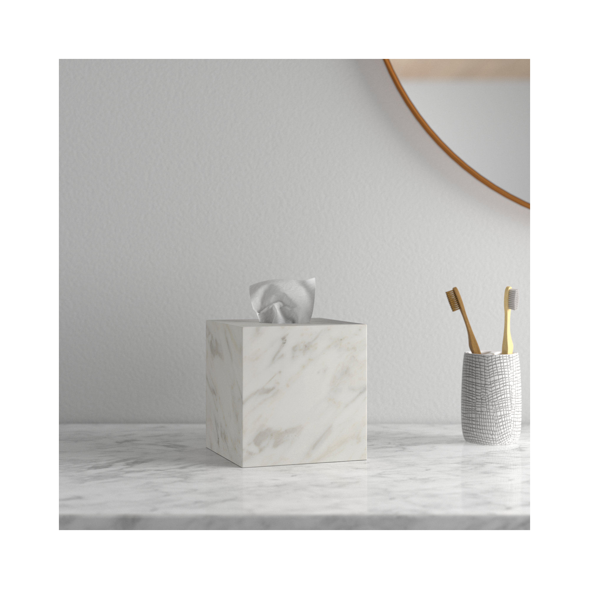 Nyla Marble Tissue Box Cover
