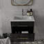 Meuble-lavabo mural avec lavabo et tiroirs doubles-1191411794