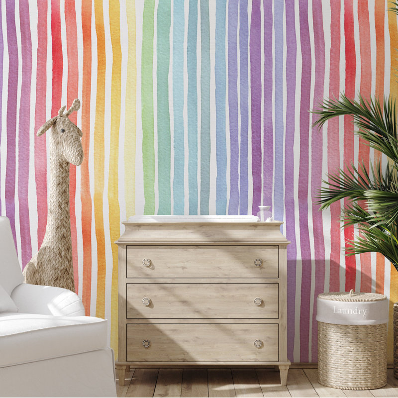 Rainbow Striped Wallpaper