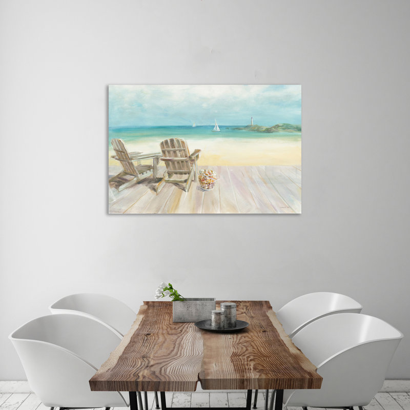 Bord de mer matin sans fenêtre - impression, Toile tendue, H 28 po x l 42 po x P 1,5 po