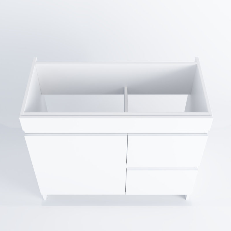 White Freestanding Single Bathroom Vanity with Soft Close Drawers