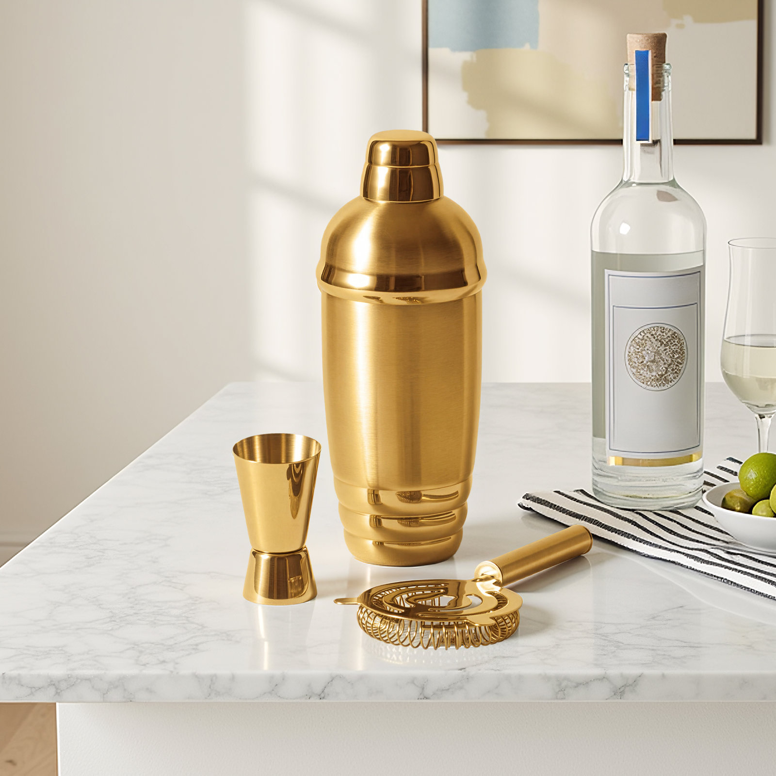 Tuscany Metal Classics Gold Cocktail Shaker