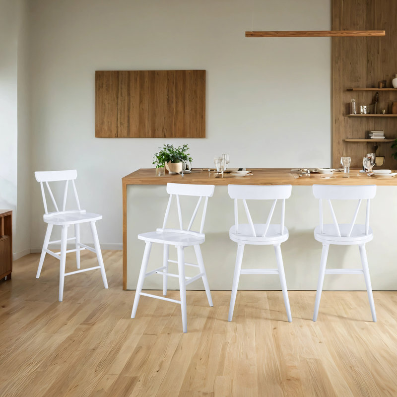 Chaise de tabouret de bar Brentyn, Blanc, 6