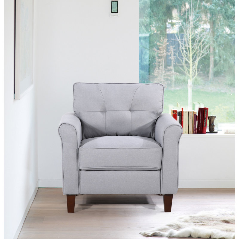Kouchouk Upholstered Armchair, Light Gray
