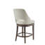 Tabouret de comptoir transitionnel crème avec fonction pivotante - bois massif, résistance au métal sur 360 degrés, pieds en bois de revêtement, garantie