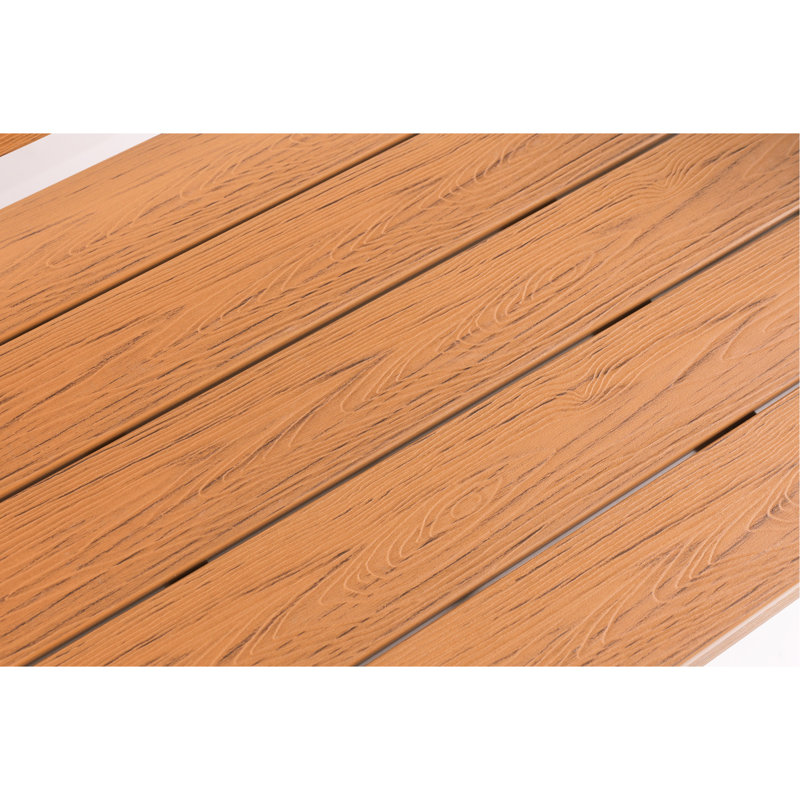 Table d'appoint de pique-nique d'extérieur en grain de bois, structure à double couche, matériau pour les hanches, ergonomique, large, quincaillerie rouille, table de couleur pour le jardin, design, acier inoxydable, finition huilée de bois