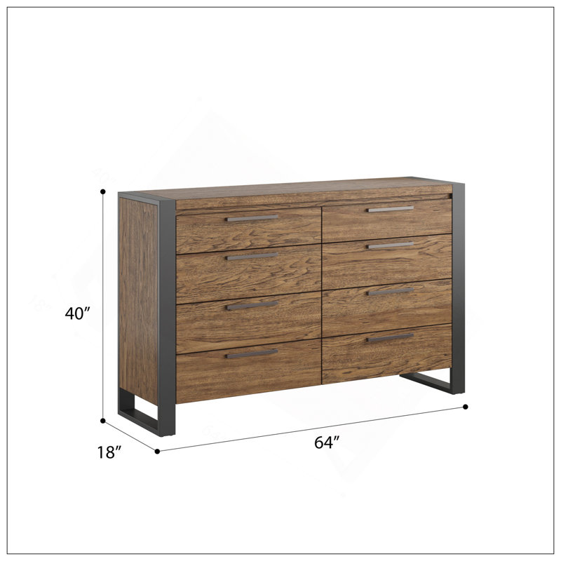Commode brune à 8 tiroirs