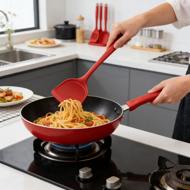 Ensemble d'ustensiles de cuisine en silicone 8 pièces, outils de cuisson résistants à la chaleur avec noyau en acier inoxydable pour batterie de cuisine antiadhésive, va au lave-vaisselle