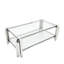Table basse rectangulaire de 47 po au design moderne, en acier inoxydable et en verre trempé transparent à double couche, rangement pour bureau personnel, assemblage facile, table argentée, salon, apparence-1900955099