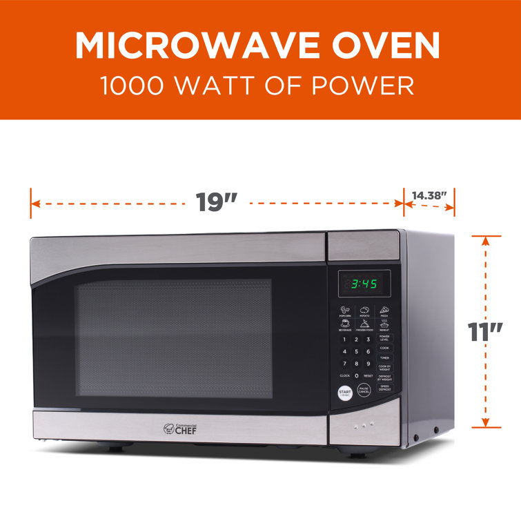 Commercial Chef 0.9 Cubic Feet Countertop Microwave with Sensor