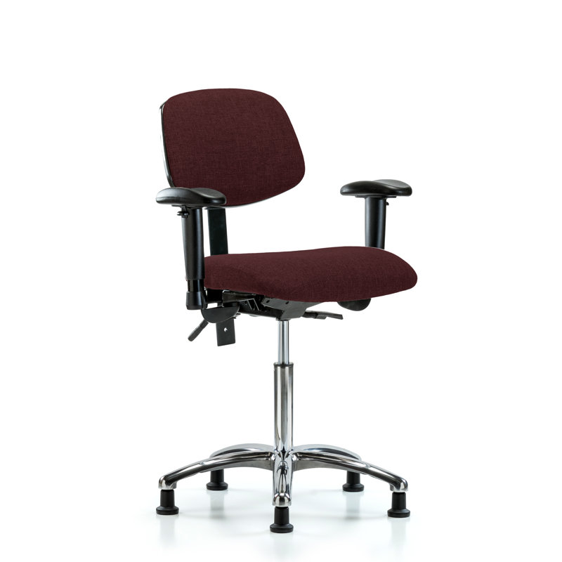 Dante Task Chair, Burgundy, Glides, Not Included