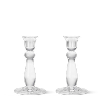 Sancia Tall Taper Candleholders, Clear Rim, S/2