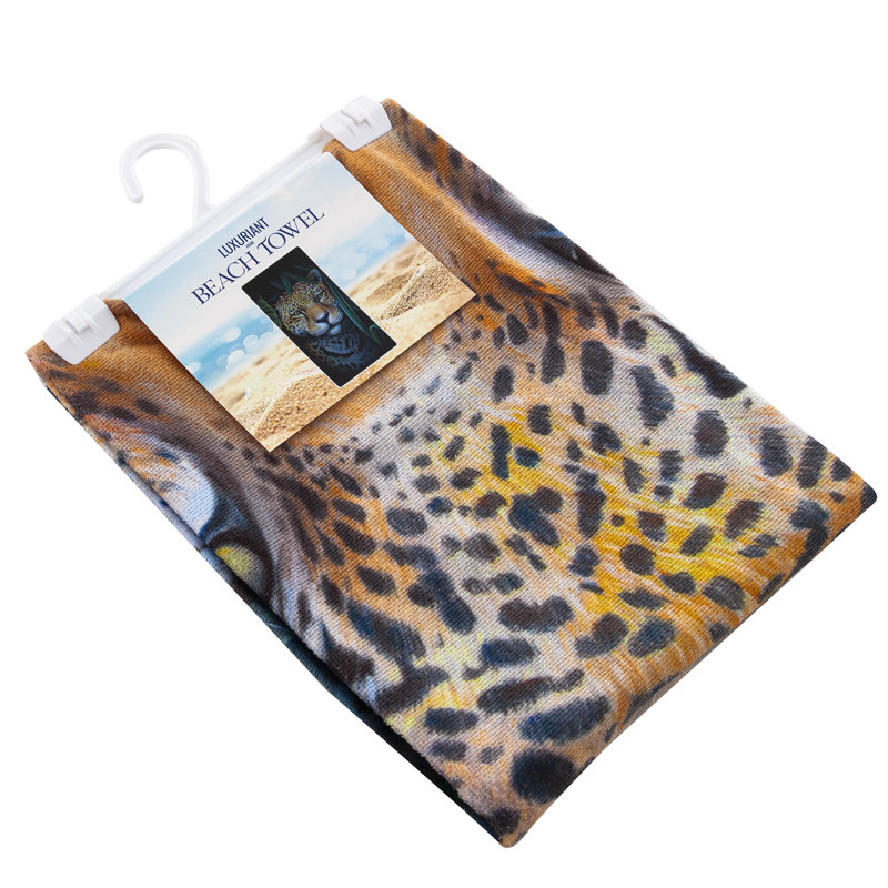 Jungle Leopard Beach Towel, 30 x 60 inches