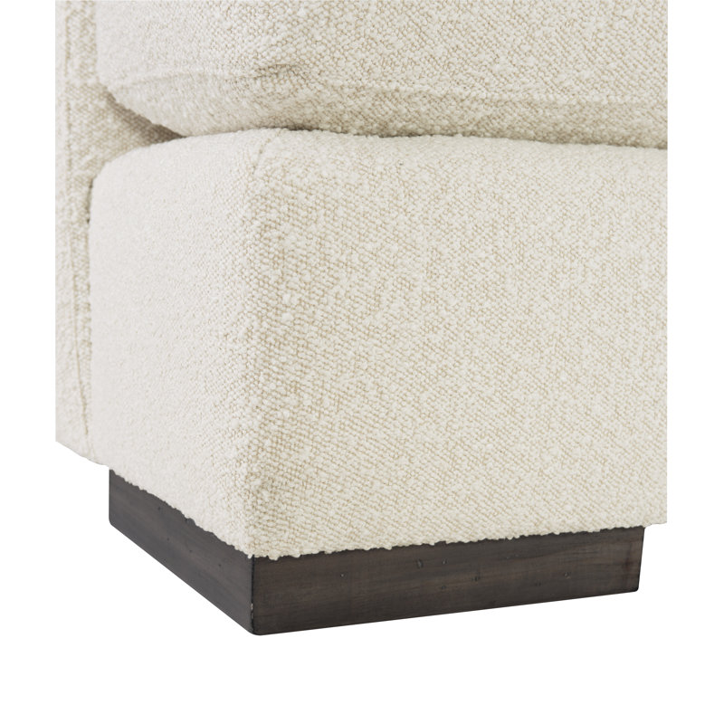 Andie 95'' Recessed Arm Sofa, Cream Boucle 1146-002, Molasses