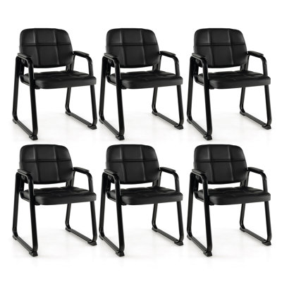 Ensemble de 6 chaises d'invité rembourrées avec accoudoirs Costway