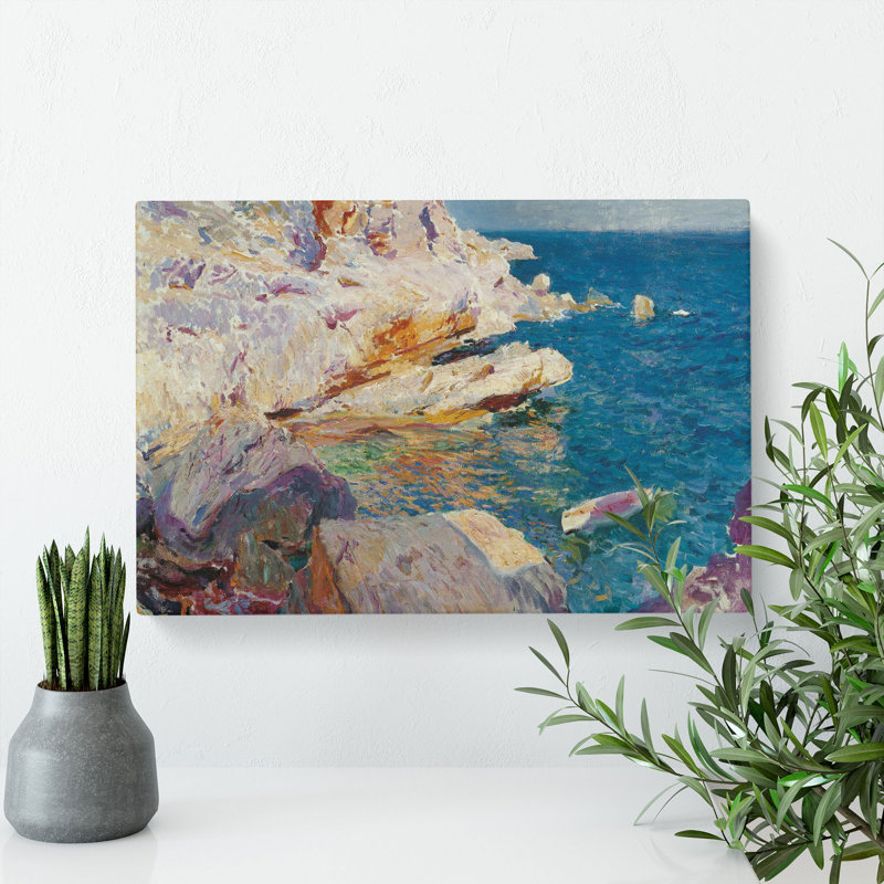 Sea Cliffs by Joaquin Sorolla Y Bastida - Wrapped Canvas Painting, 40cm H x 60cm W x 3cm D
