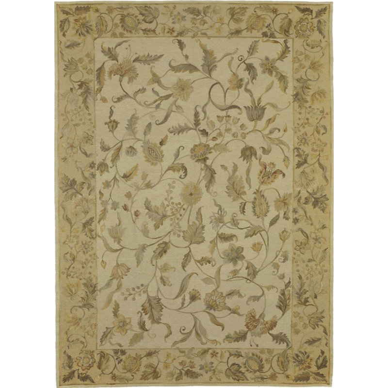 Wool Floral Area Rug, Rectangle 8' x 10'1"