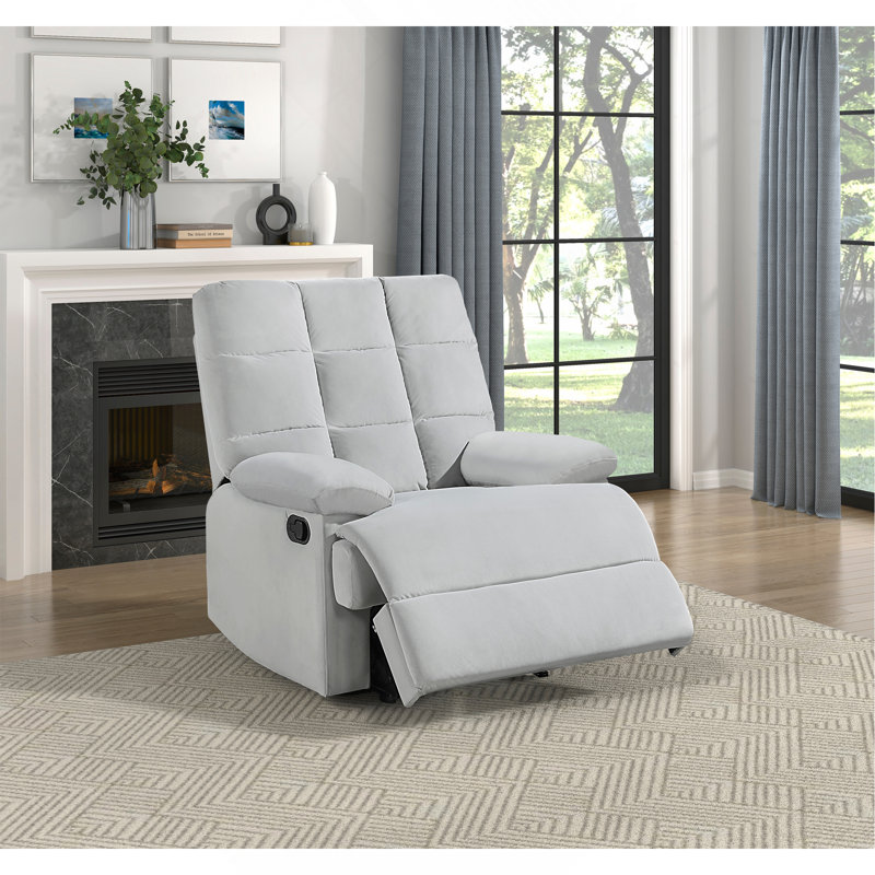 Fauteuil inclinable en velours, Gris clair