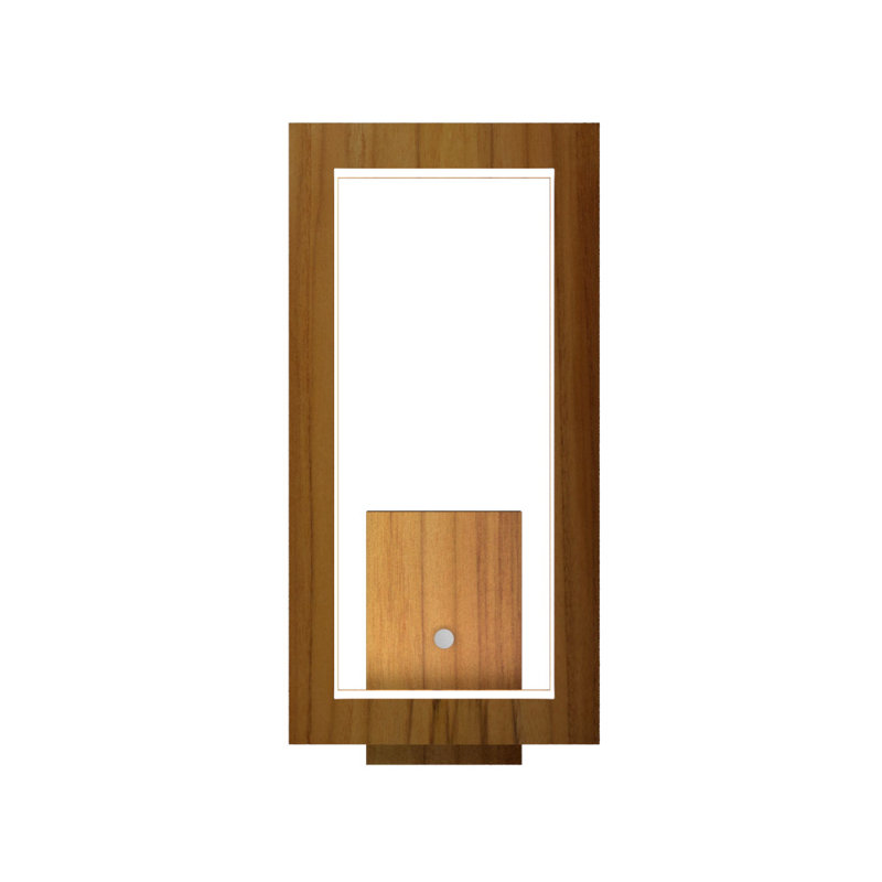 Frame Manufactured Wood LED Flush Mounted Sconce, Teak