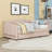 Wooden Upholstered Daybed with Lights, Trundle and Slats-1610637142-1610637136