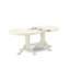 L'ensemble de table de salle à manger 7 pièces se compose d'une table en bois et de 6 chaises parsons en simili cuir beige avec dossier élégant - lin blanc-331600772-331600770
