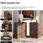 Bureau à domicile de 60 pouces de style rétro avec 2 tables d'appoint de style campagnard avec tiroir et porte de grange pour le rangement des documents-41319889