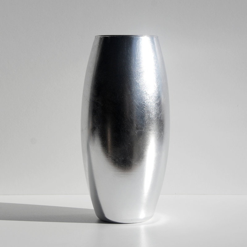 Vase de table intérieur / extérieur en verre 10 "Eman, Argent