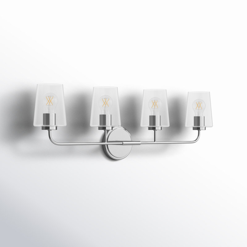Verbena 4 Light Transparent Dimmable Vanity Light, Chrome