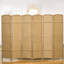 Cloison d'intimité pliante à 6 panneaux, écran de sangle de 5,6 pi de hauteur. Bois naturel, tissé à la main pour les sangles de chambre à coucher et de bureau, intimité. Maison