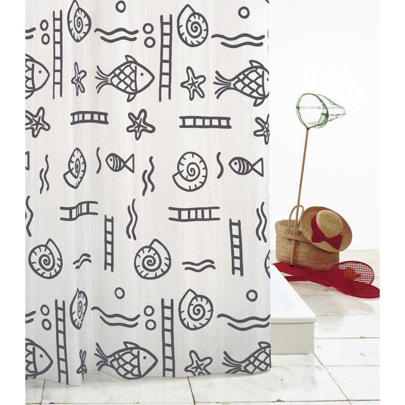 Neptun Shower Curtain, White/Grey