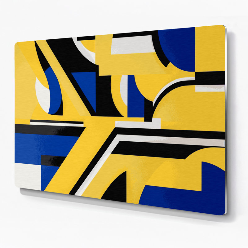 Art mural rigide en métal jaune 63, H 12 po x l 18 po