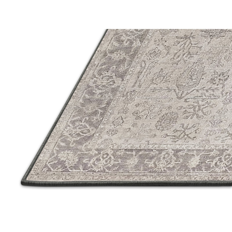 Tapis oriental gris clair Castiglia, Tapis de couloir 2 pi x 5 pi