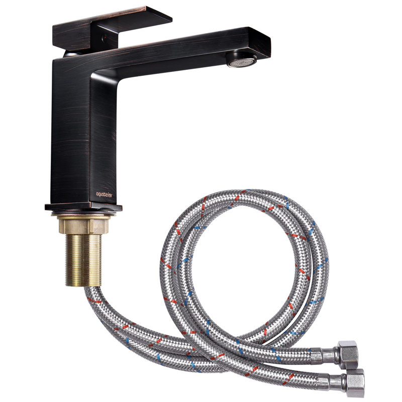 Robinet de salle de bain carré pour lavabo pour navire, Bronze huilé