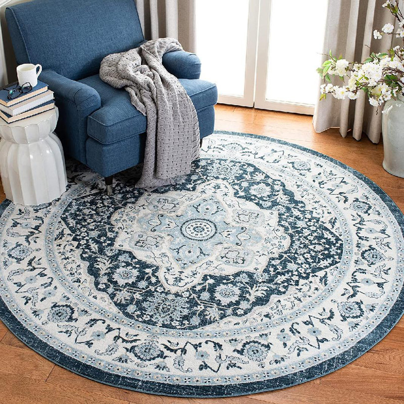 Delmer Performance Oriental Rug, Round 6'7"