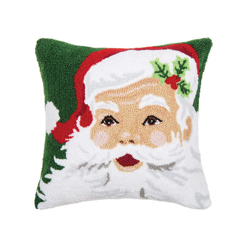  Santa Claus Hooked Throw Pillow