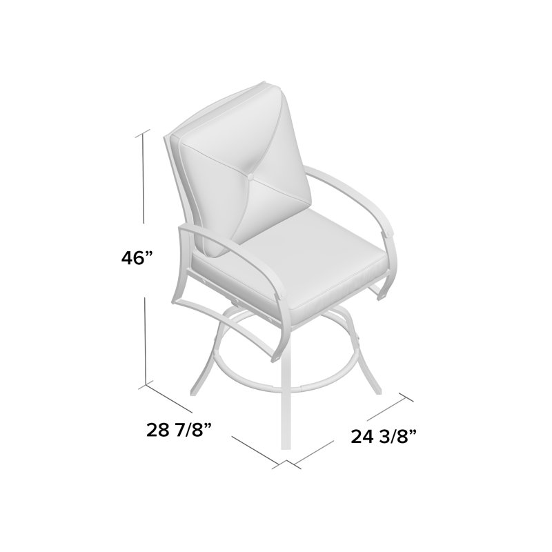 Kain Metal Outdoor 30 " H Patio Stool with Cushion