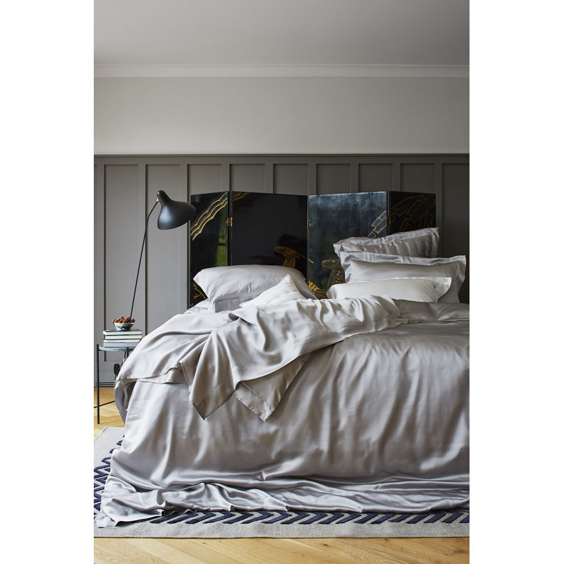 Signature Duvet Cover, W 88"x L 92", Silver Gray