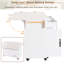 Îlot de cuisine blanc avec poubelle polyvalente, table à abattants, étagère à épices, étagères à serviettes réglables, modèle, armoire de rangement de style moderne, design, support,